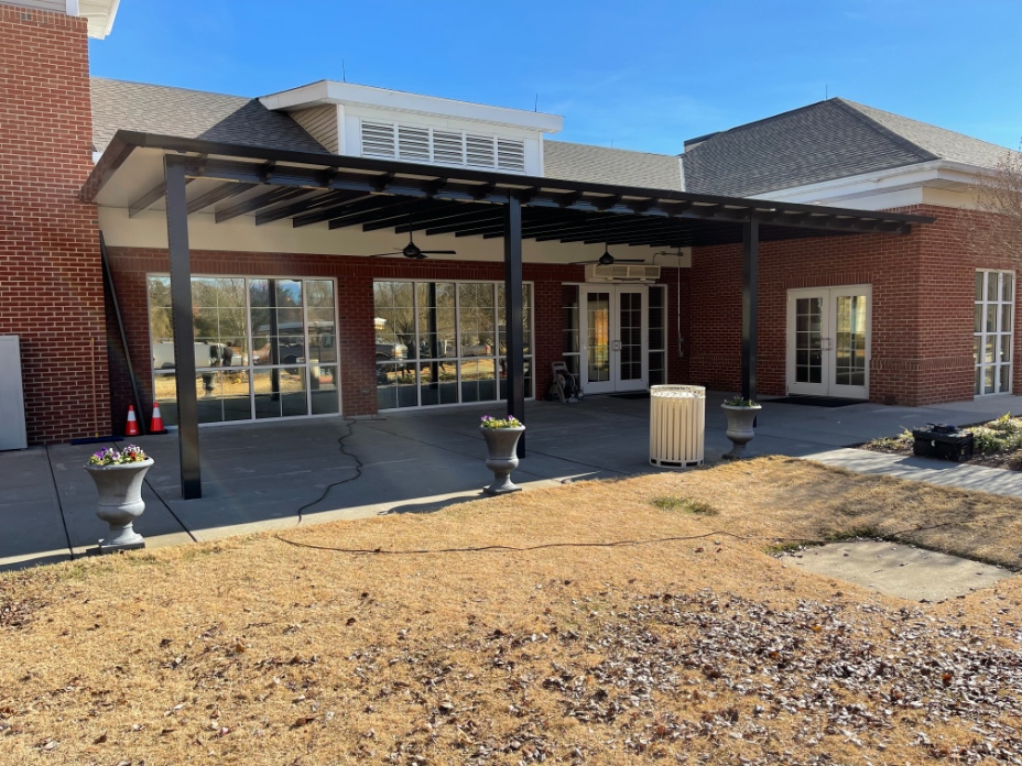 Commercial Covered Porch Project in Burlington, NC